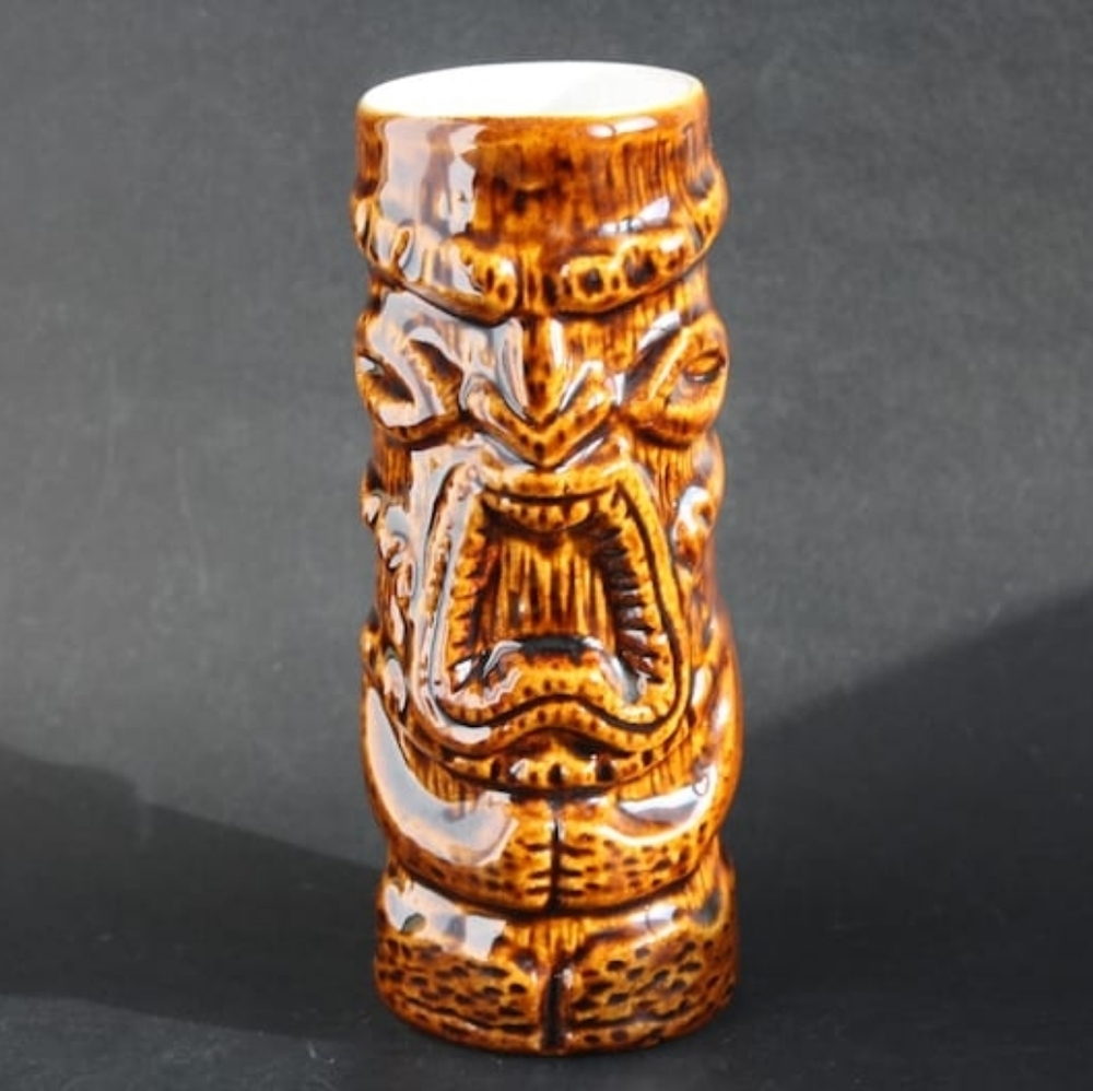 Vintage DAGA Hawaii Tiki Idol Glass/Vase Hawaiian Kon Tiki Montreal